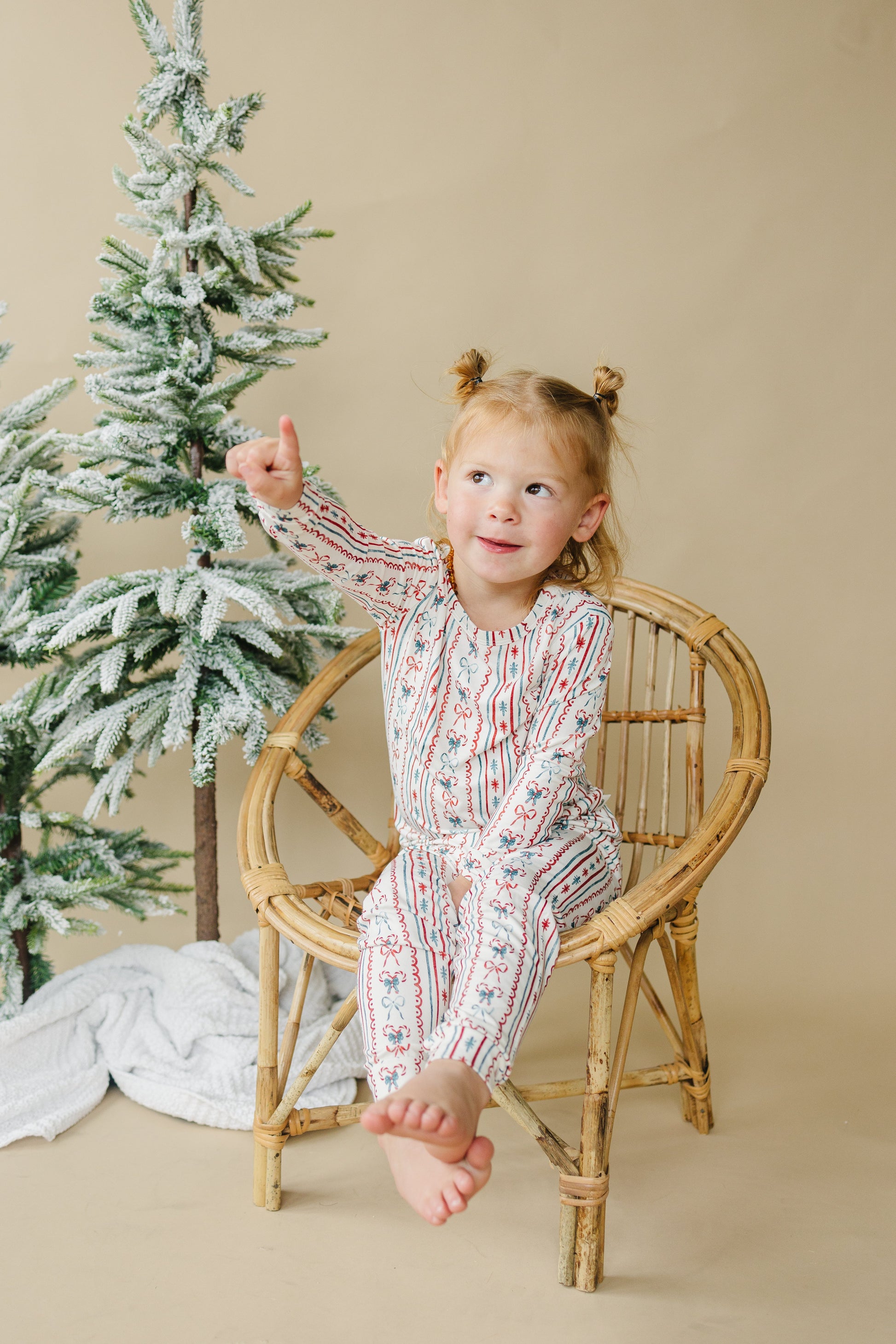 Candy Cane Lane Bamboo Christmas Pajamas - 2pc Set by Little Joy Co., product view 10