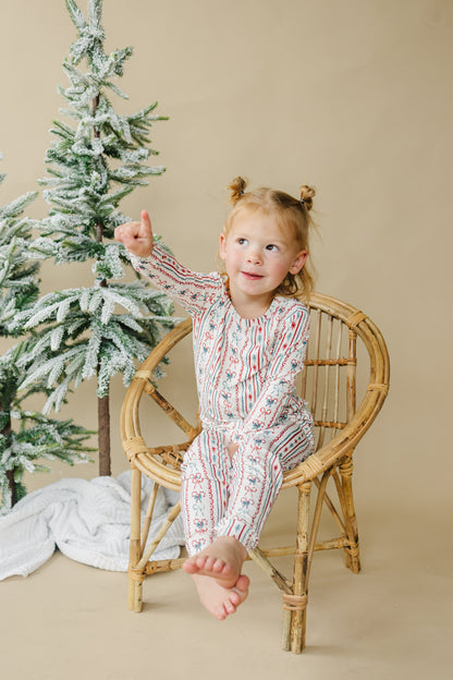 Candy Cane Lane Bamboo Christmas Pajamas - 2pc Set by Little Joy Co., product view 10