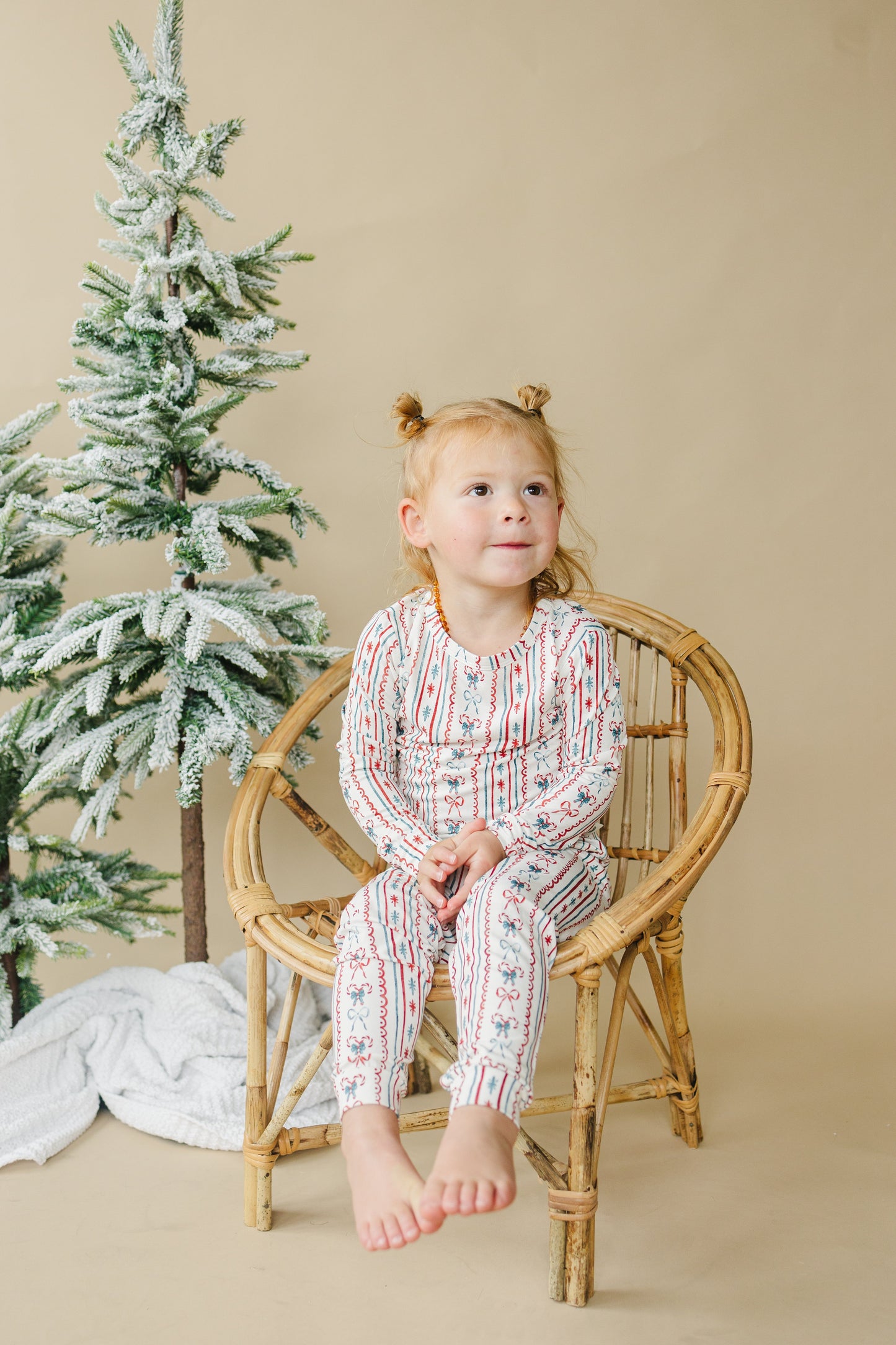 Candy Cane Lane Bamboo Christmas Pajamas - 2pc Set by Little Joy Co., product view 8