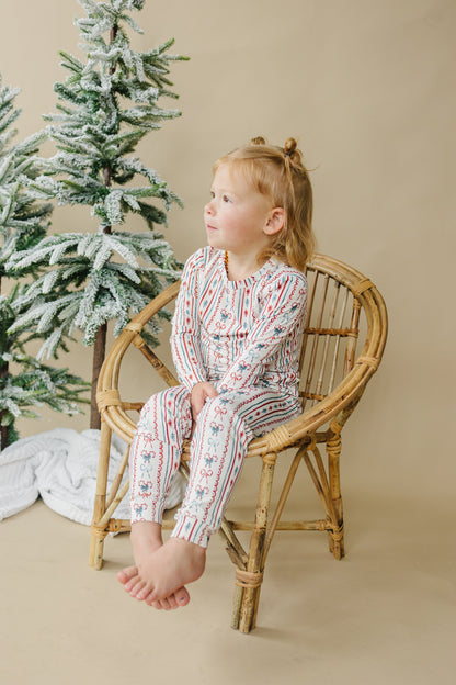 Candy Cane Lane Bamboo Christmas Pajamas - 2pc Set by Little Joy Co., product view 7