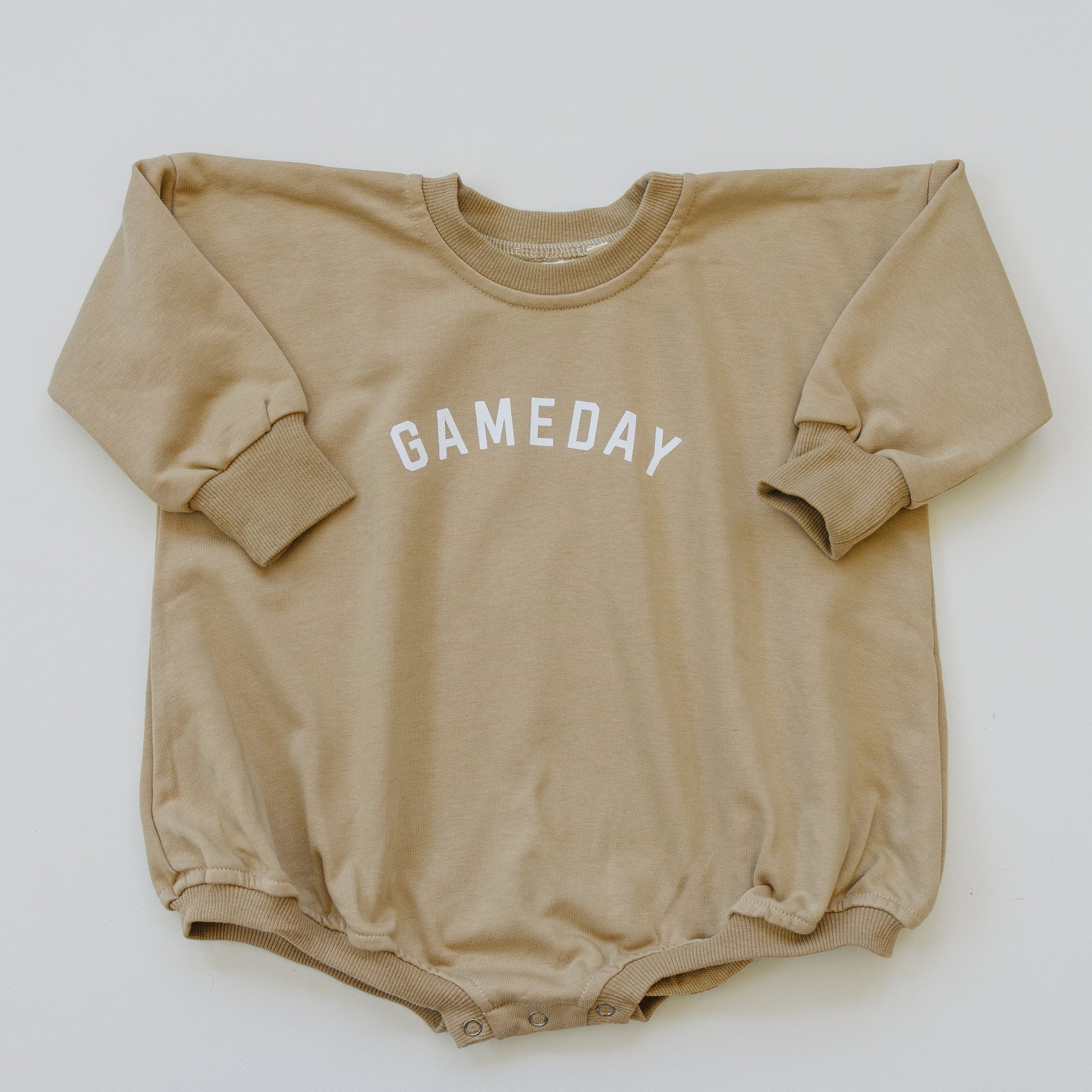 Gameday Sweatshirt Bubble Romper by Little Joy Co., product view 2