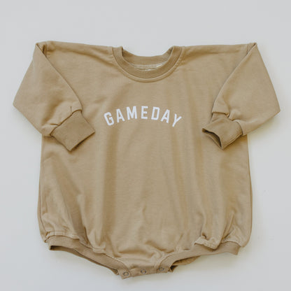 Gameday Sweatshirt Bubble Romper by Little Joy Co., product view 2