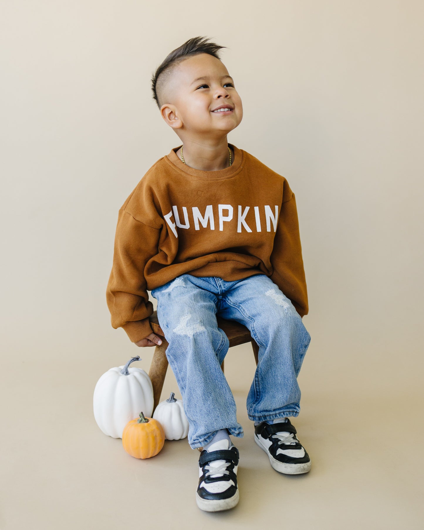 Pumpkin Crewneck Sweatshirt by Little Joy Co., product view 6