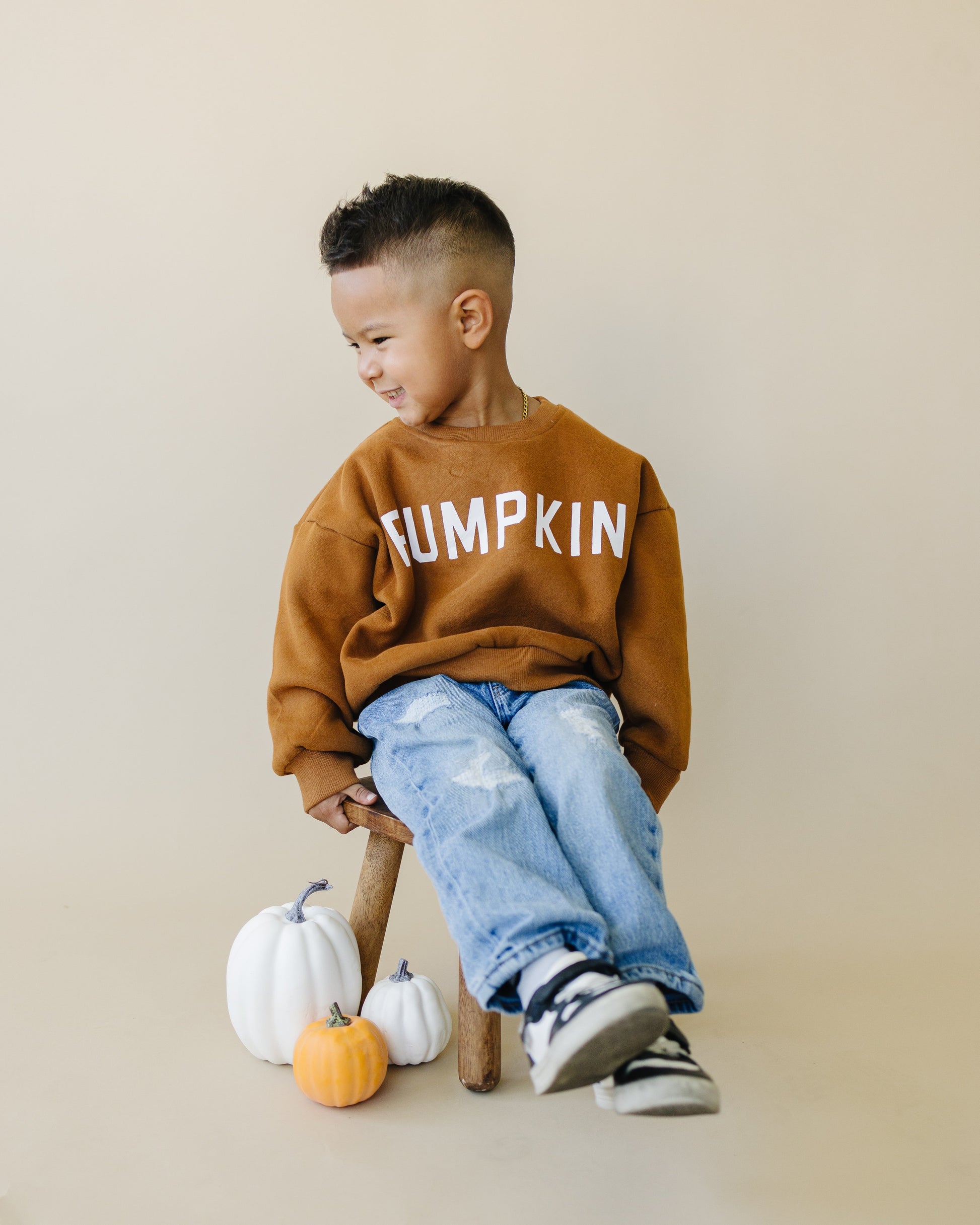 Pumpkin Crewneck Sweatshirt by Little Joy Co., product view 4