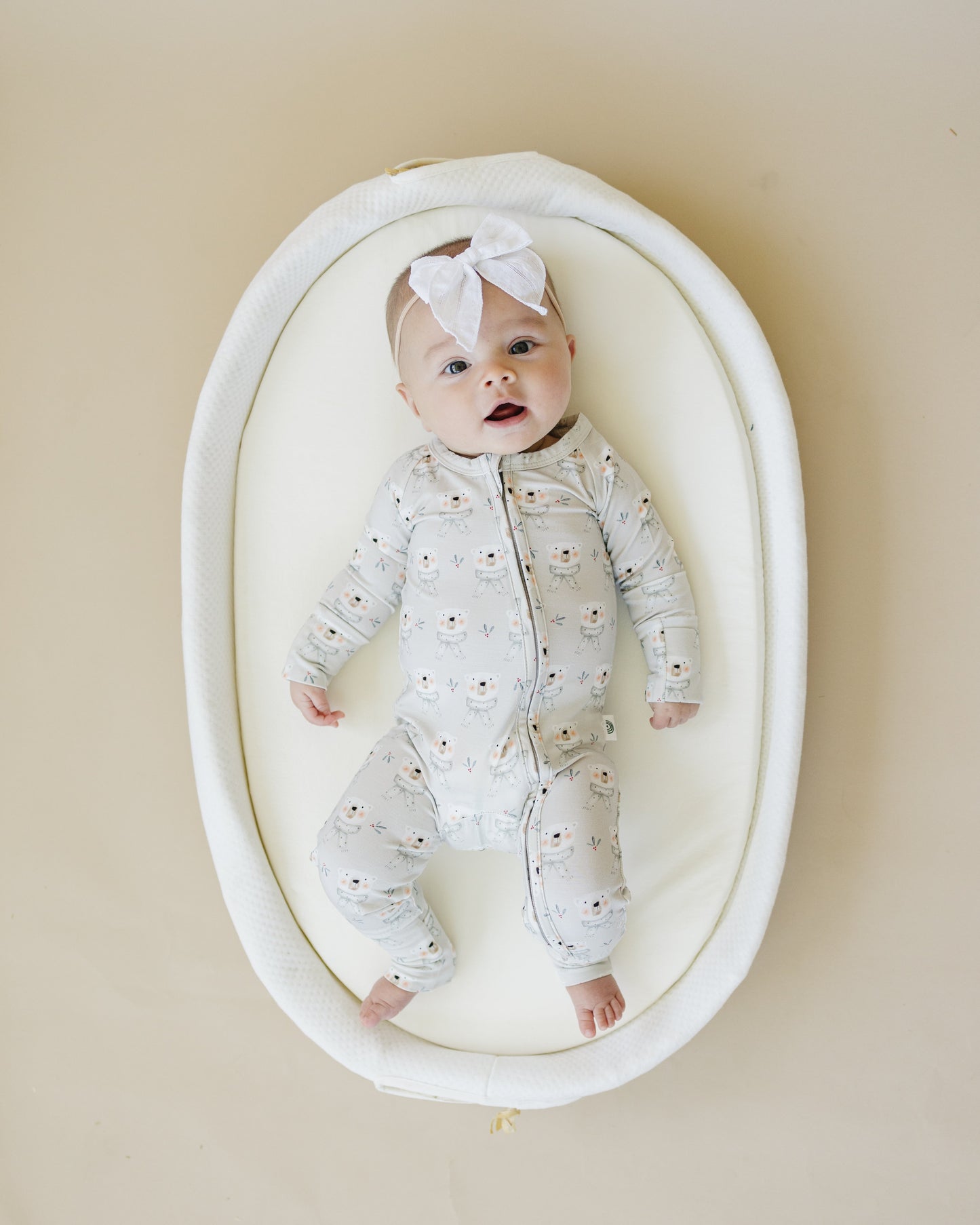 Polar Bear Zippy Romper by Little Joy Co., product view 4