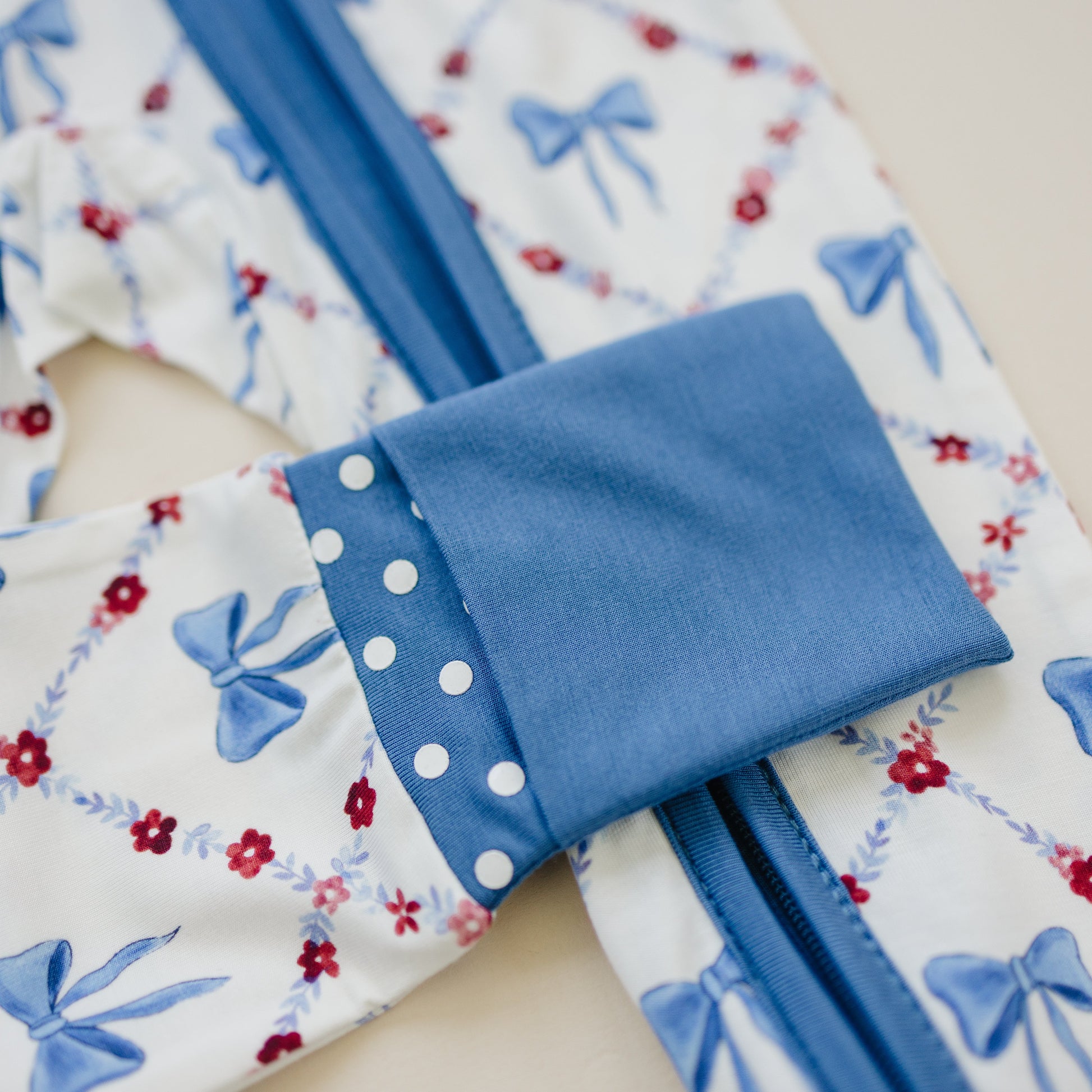 Red White & Bows Bamboo Zippy Pajamas by Little Joy Co., product view 8