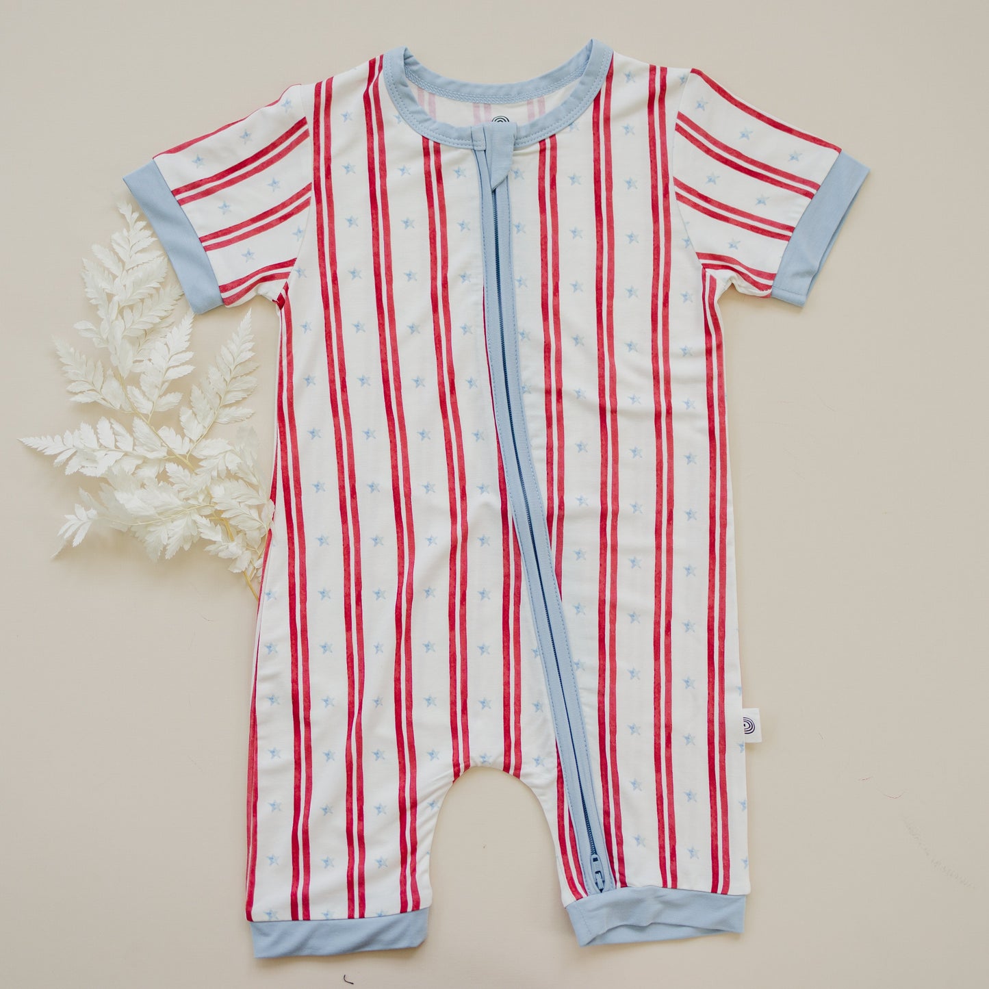 Stars & Stripes Bamboo Shorty Pajamas by Little Joy Co., product view 3