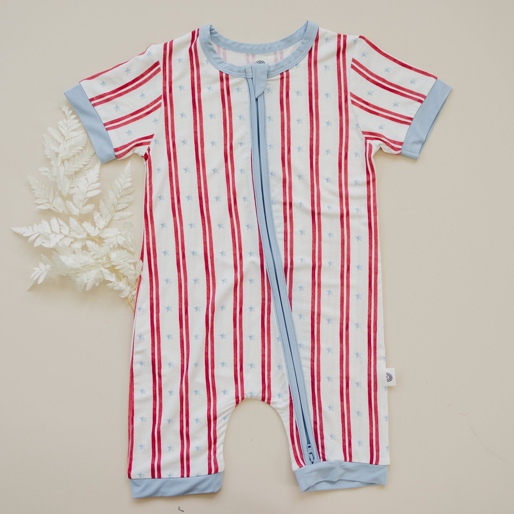 Stars & Stripes Bamboo Shorty Pajamas by Little Joy Co., product view 3