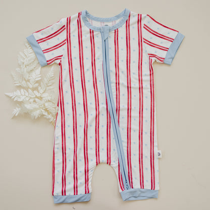 Stars & Stripes Bamboo Shorty Pajamas by Little Joy Co., product view 3