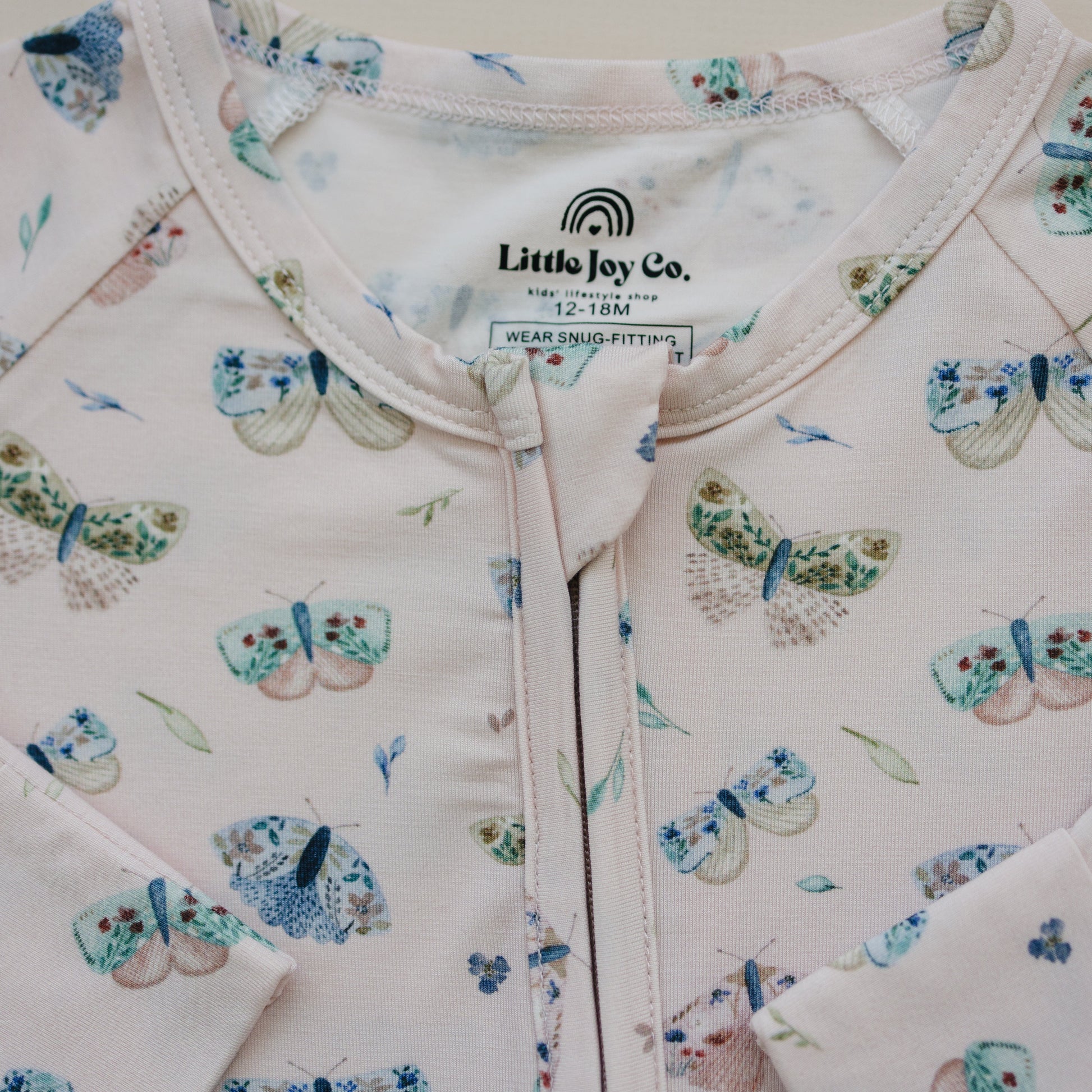 Luna Moths Bamboo Zippy Pajamas by Little Joy Co., product view 5