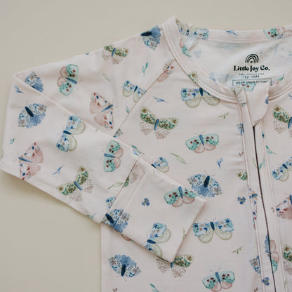 Luna Moths Bamboo Zippy Pajamas by Little Joy Co., product view 2