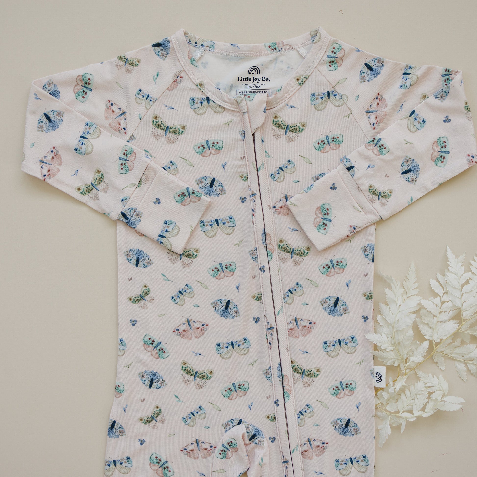 Luna Moths Bamboo Zippy Pajamas by Little Joy Co., product view 7