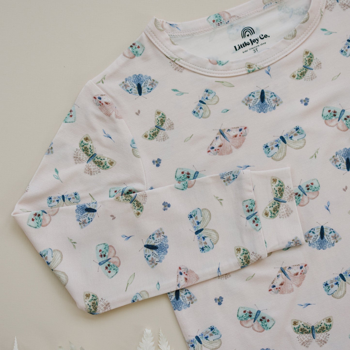 Luna Moths 2pc Bamboo Pajamas by Little Joy Co., product view 2