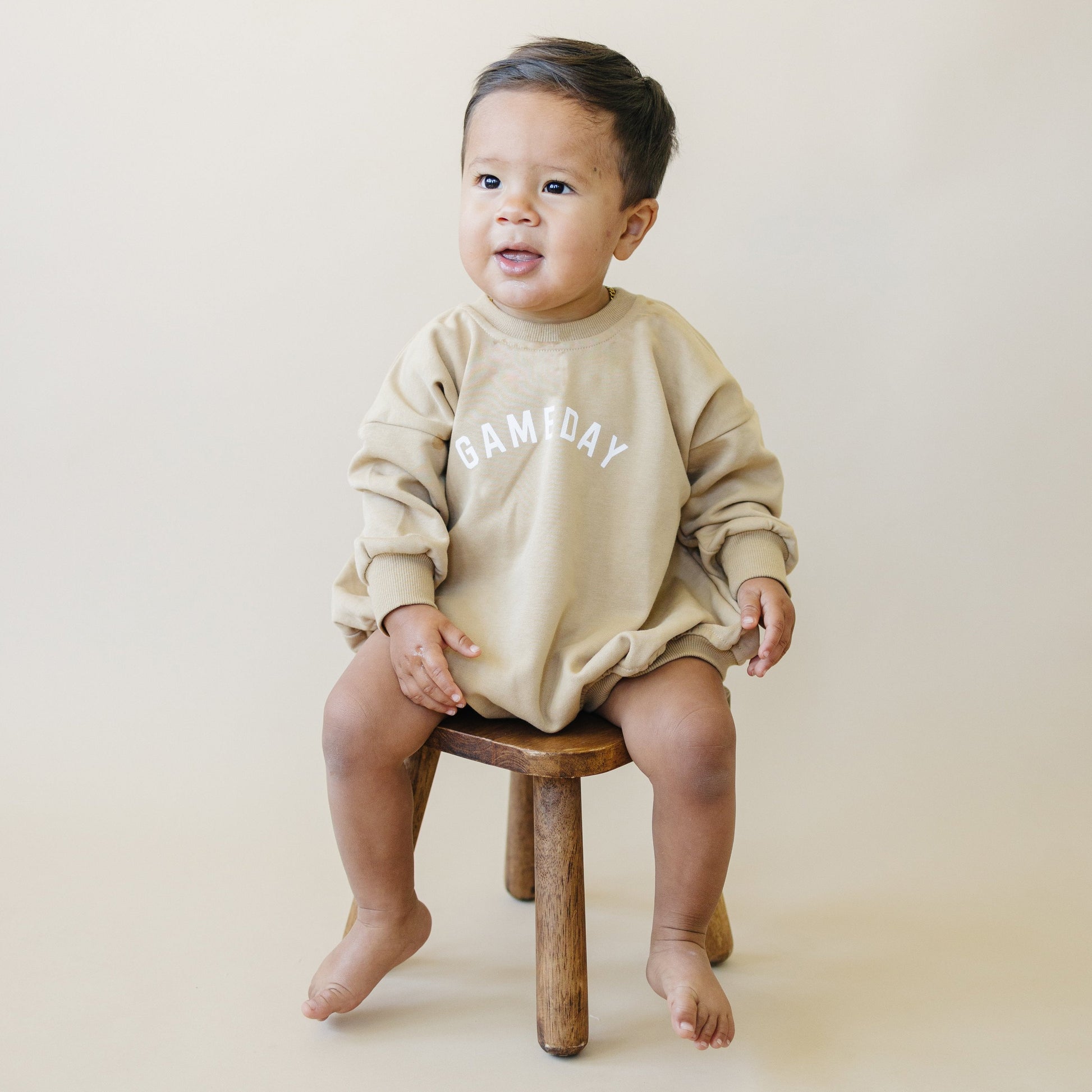 Gameday Sweatshirt Bubble Romper by Little Joy Co.