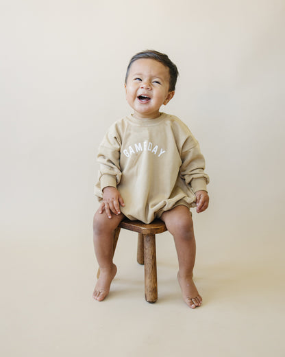 Gameday Sweatshirt Bubble Romper by Little Joy Co., product view 4