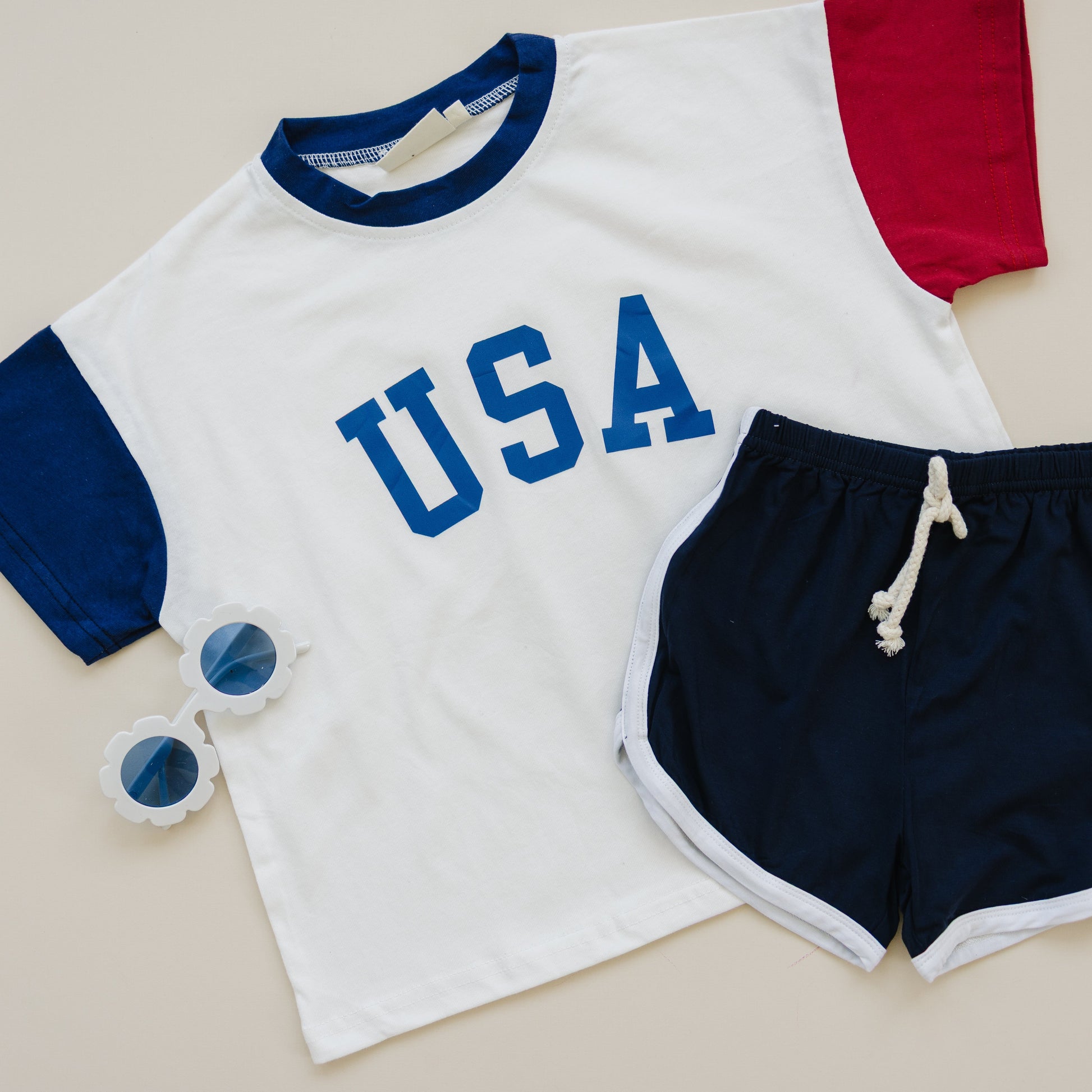 USA Colorblock Tee - Oversized or Regular Fit by Little Joy Co., product view 7