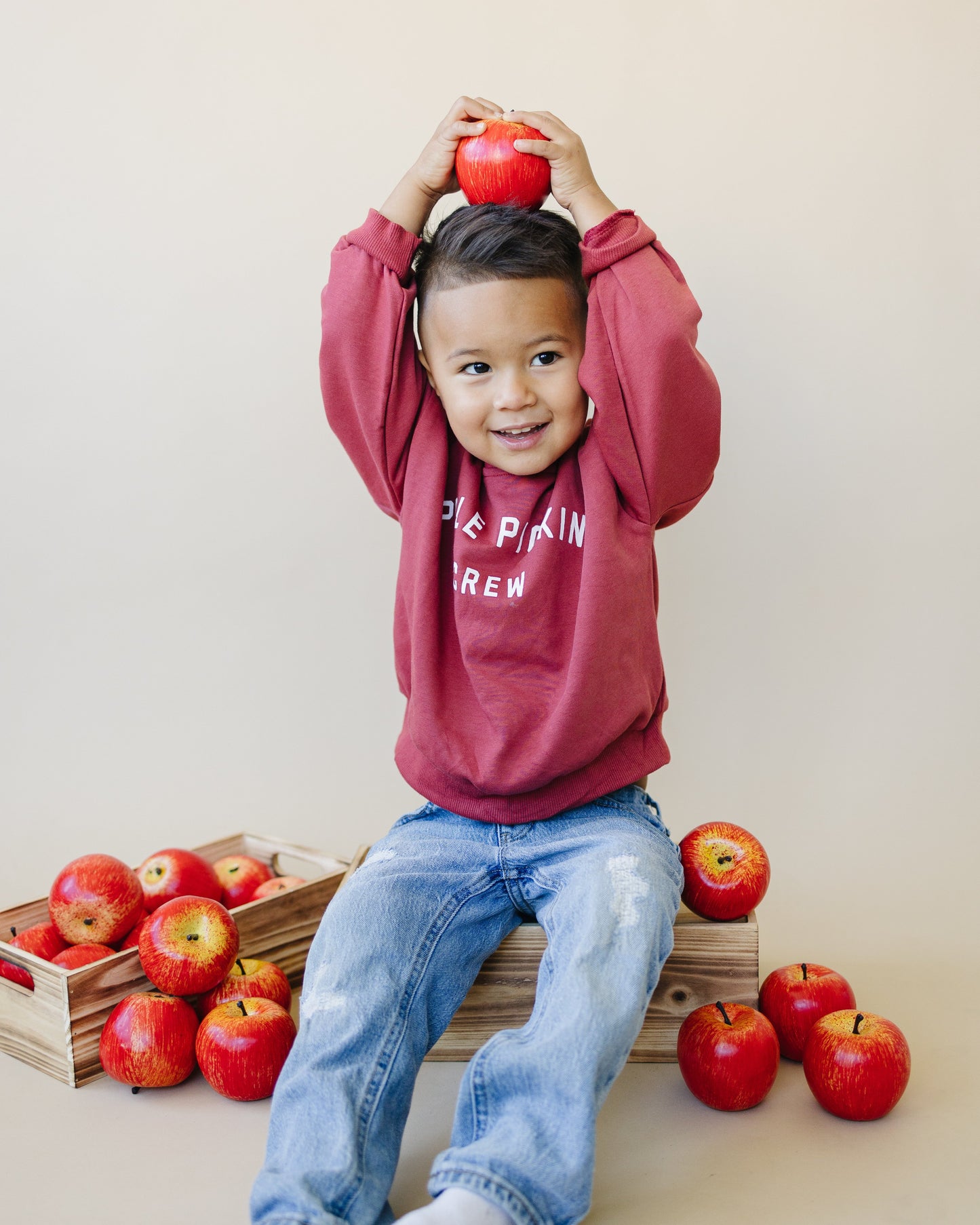 Apple Picking Crew Crewneck Sweatshirt by Little Joy Co., product view 4