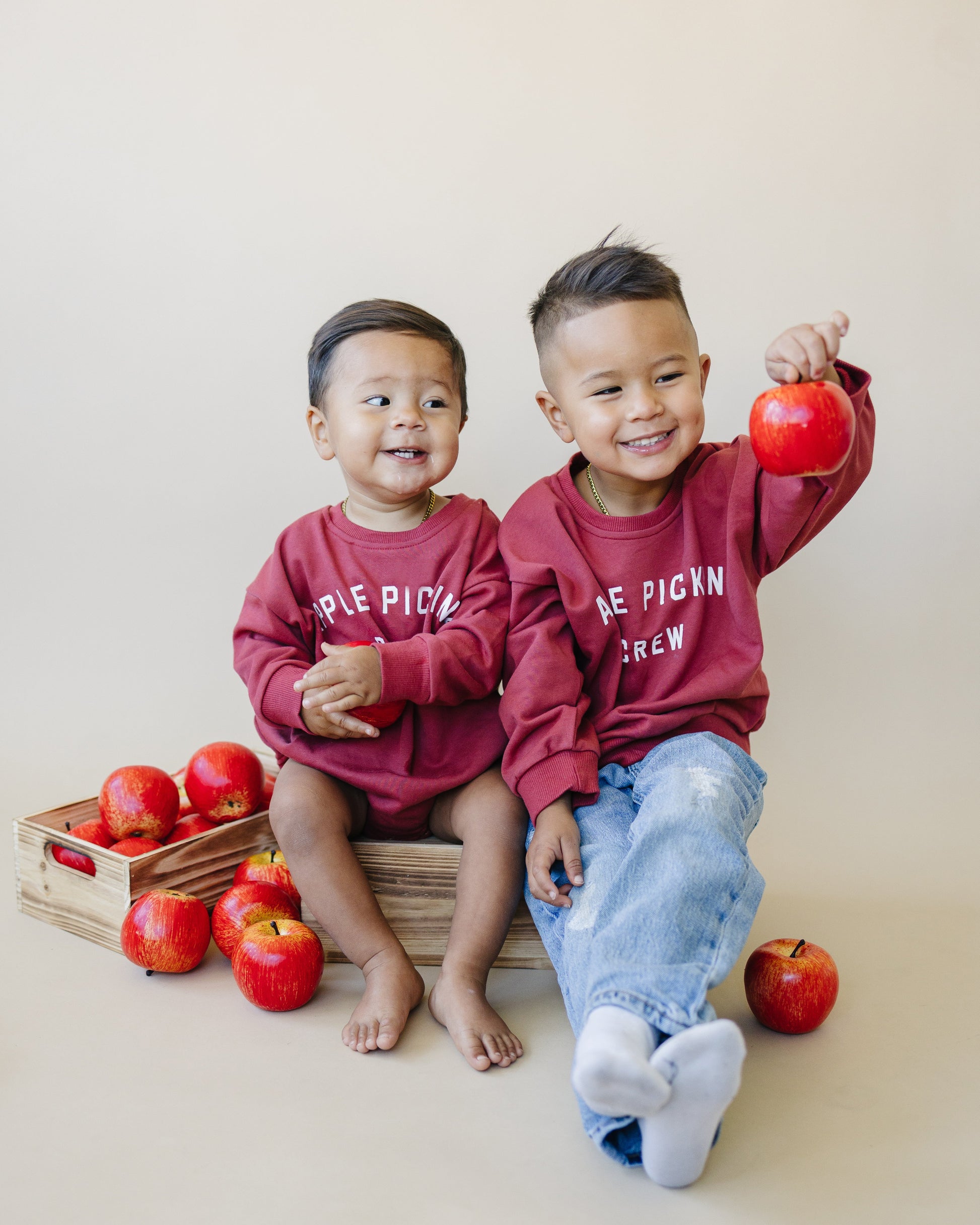 Apple Picking Crew Crewneck Sweatshirt by Little Joy Co., product view 6