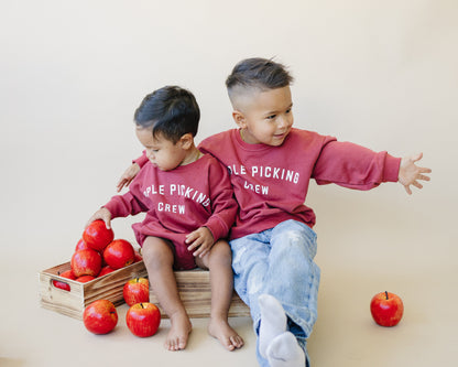 Apple Picking Crew Sweatshirt Romper by Little Joy Co., product view 4
