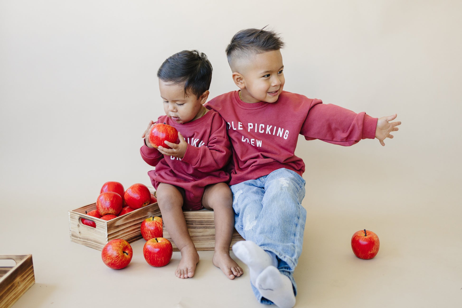 Apple Picking Crew Crewneck Sweatshirt by Little Joy Co., product view 8
