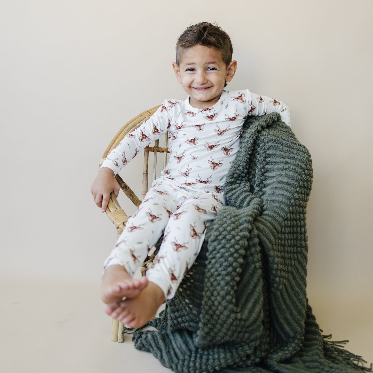 Reindeer Games 2pc Bamboo Pajamas by Little Joy Co., product view 2