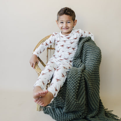 Reindeer Games 2pc Bamboo Pajamas by Little Joy Co., product view 2