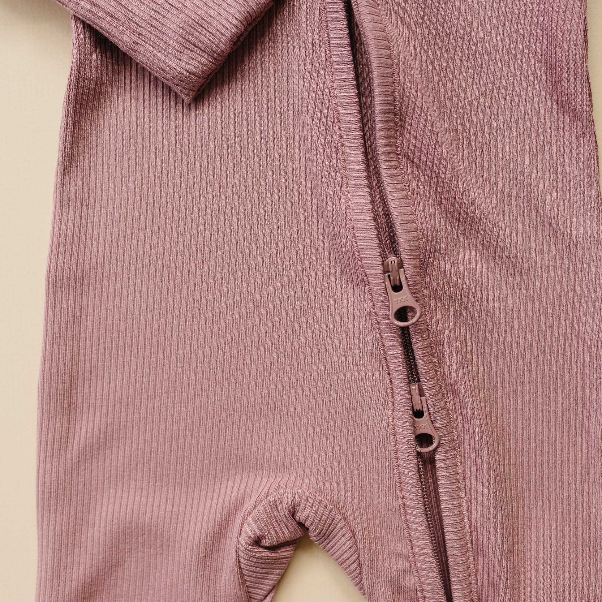 Solid Ribbed Bamboo Zippy Romper - more colors by Little Joy Co., product view 14