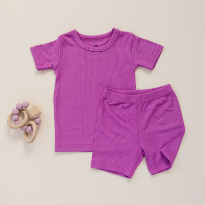 Solid Ribbed Bamboo 2pc Pajamas - more colors by Little Joy Co., product view 7