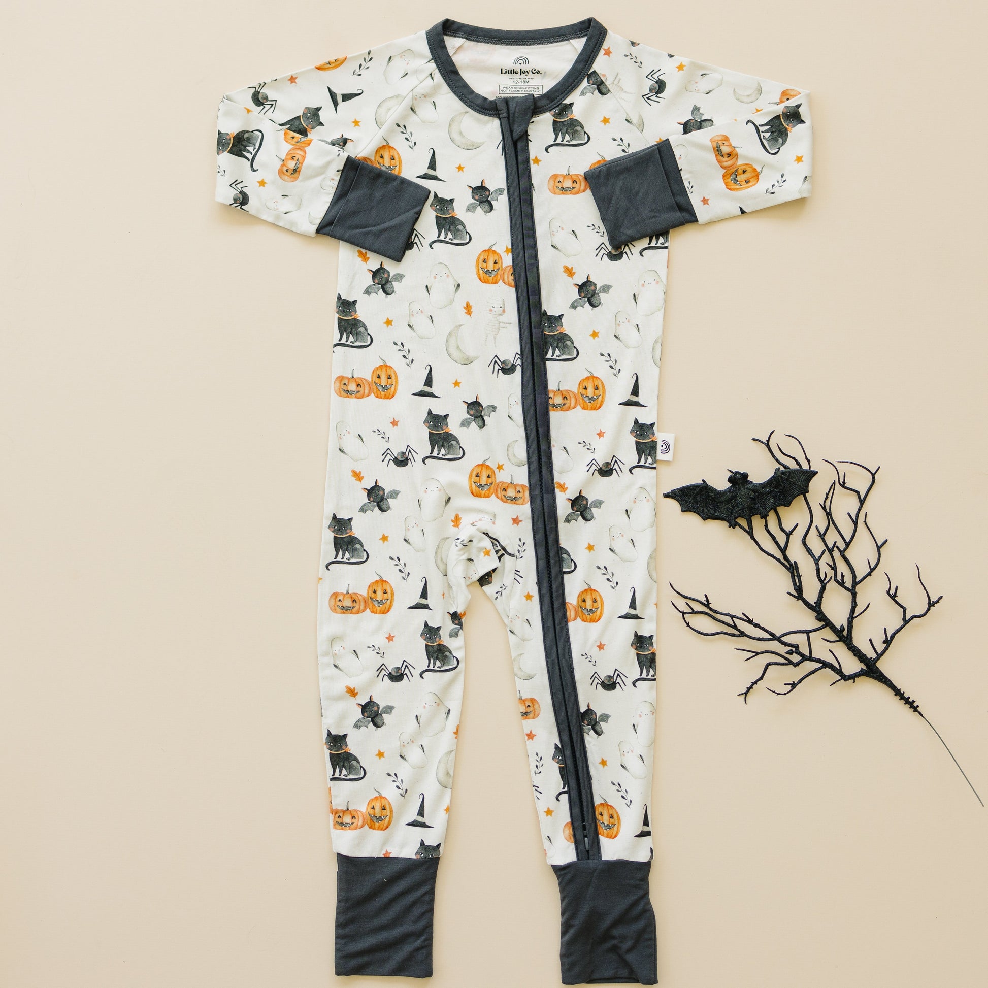 Boo Crew Bamboo Zippy Romper by Little Joy Co., product view 3