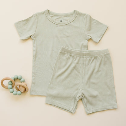 Solid Ribbed Bamboo 2pc Pajamas - more colors by Little Joy Co., product view 8