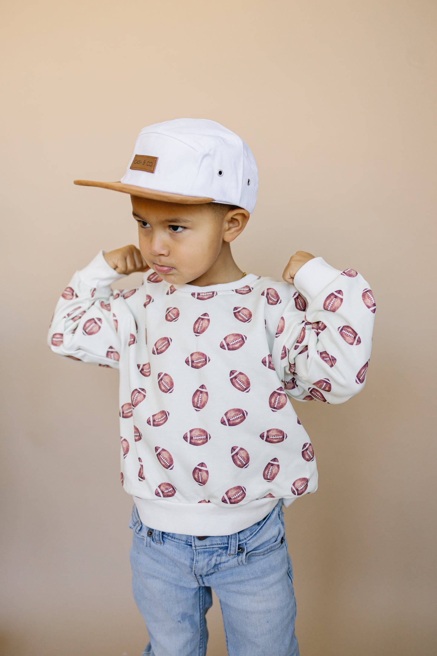 Football Print Crewneck Sweatshirt by Little Joy Co., product view 8