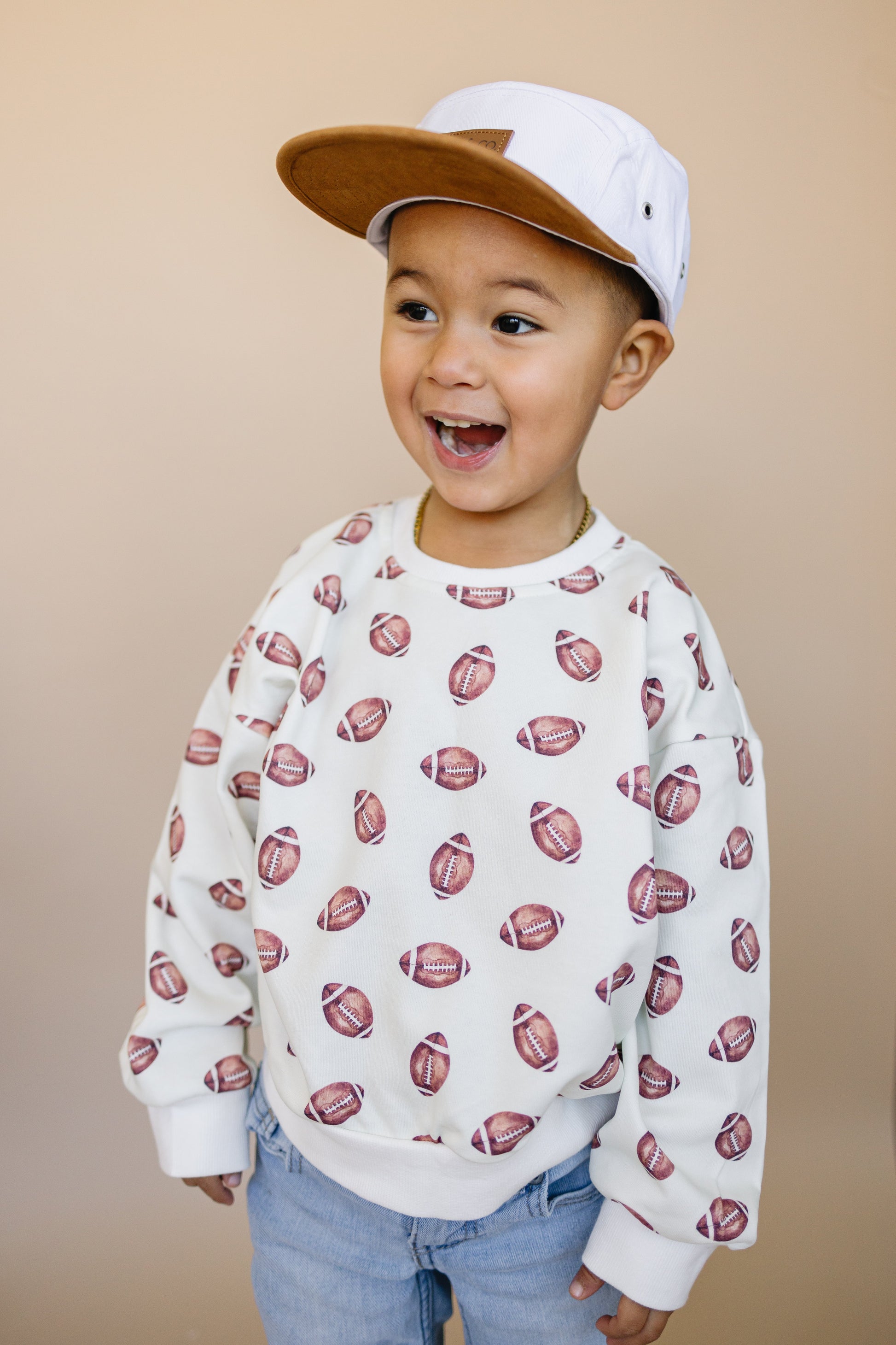 Football Print Crewneck Sweatshirt by Little Joy Co., product view 10