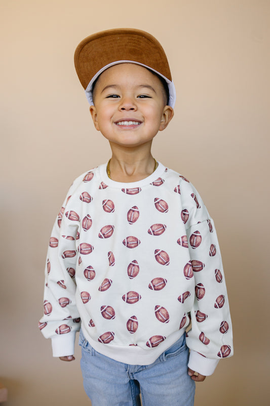 Football Print Crewneck Sweatshirt by Little Joy Co., product view 2