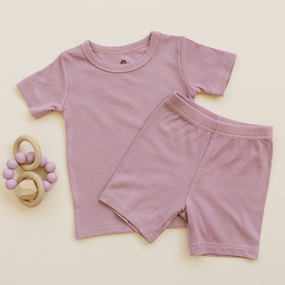 Solid Ribbed Bamboo 2pc Pajamas - more colors by Little Joy Co., product view 5