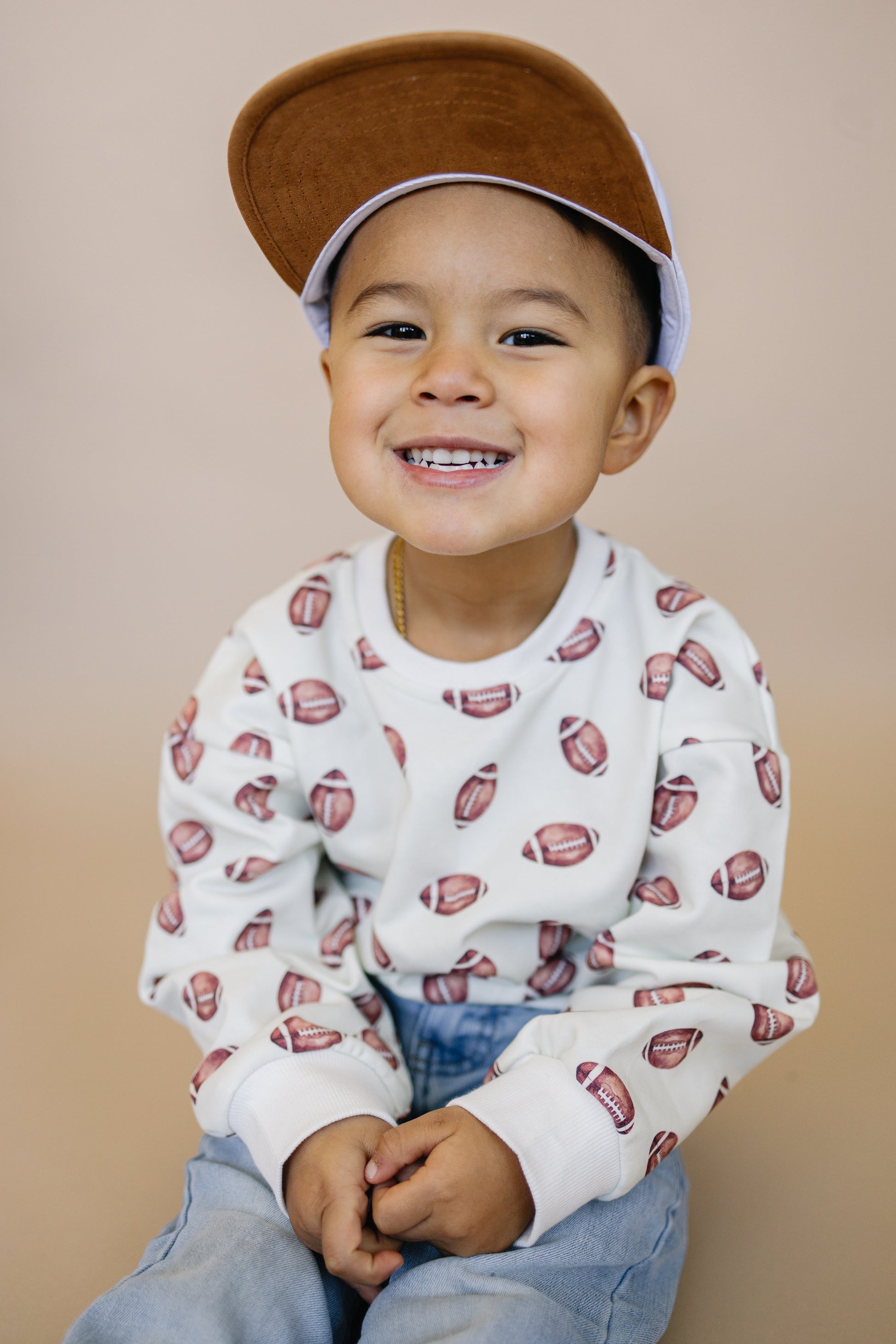 Football Print Crewneck Sweatshirt by Little Joy Co., product view 9