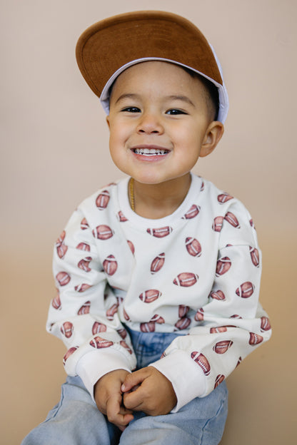 Football Print Crewneck Sweatshirt by Little Joy Co., product view 9