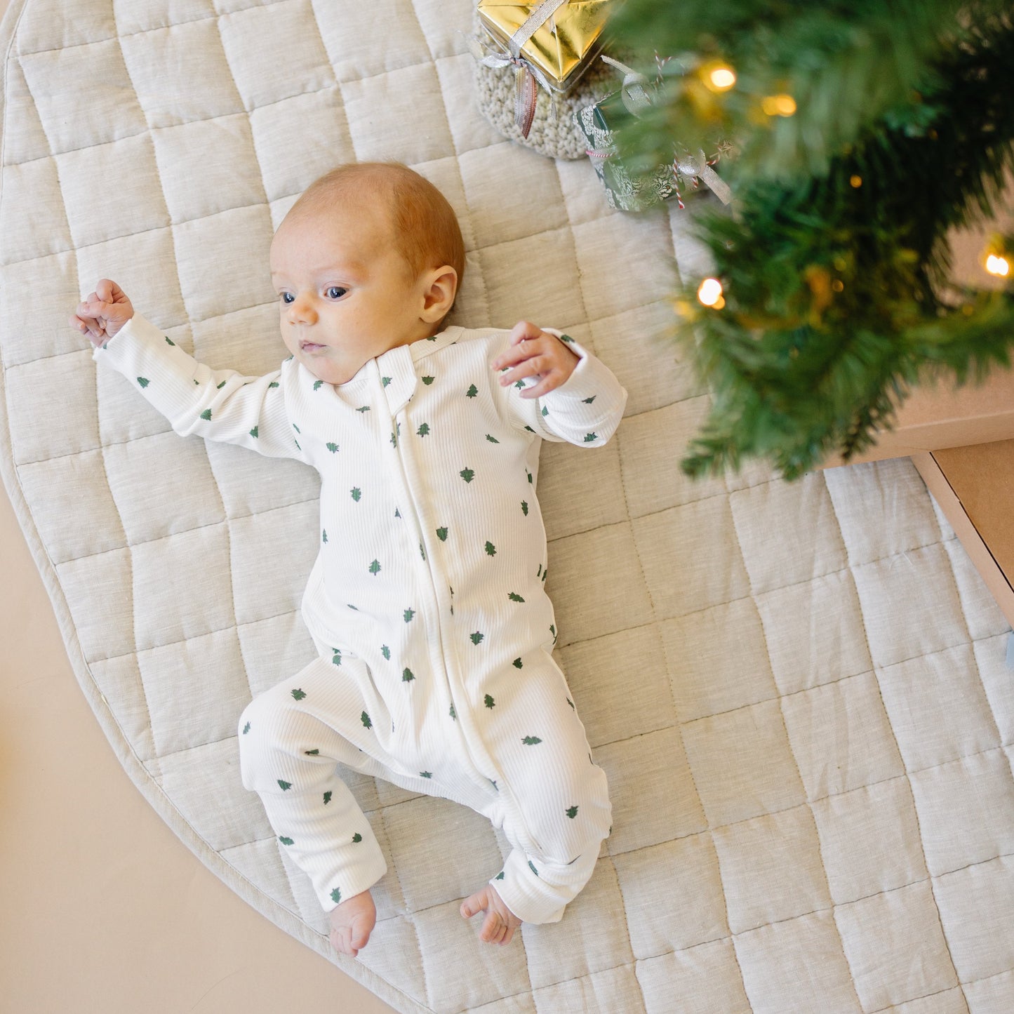 Tiny Trees Ribbed Bamboo Zippy Pajamas by Little Joy Co., product view 5