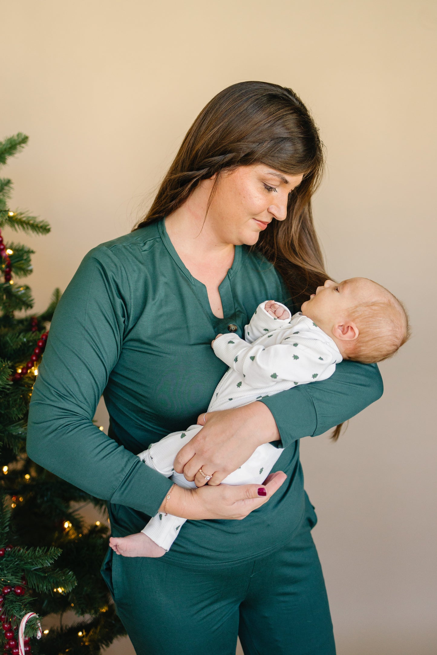 Tiny Trees Ribbed Bamboo Zippy Pajamas by Little Joy Co., product view 11