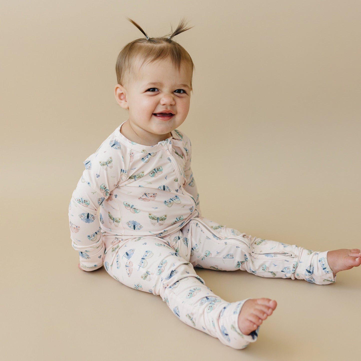 Luna Moths Bamboo Zippy Pajamas by Little Joy Co.