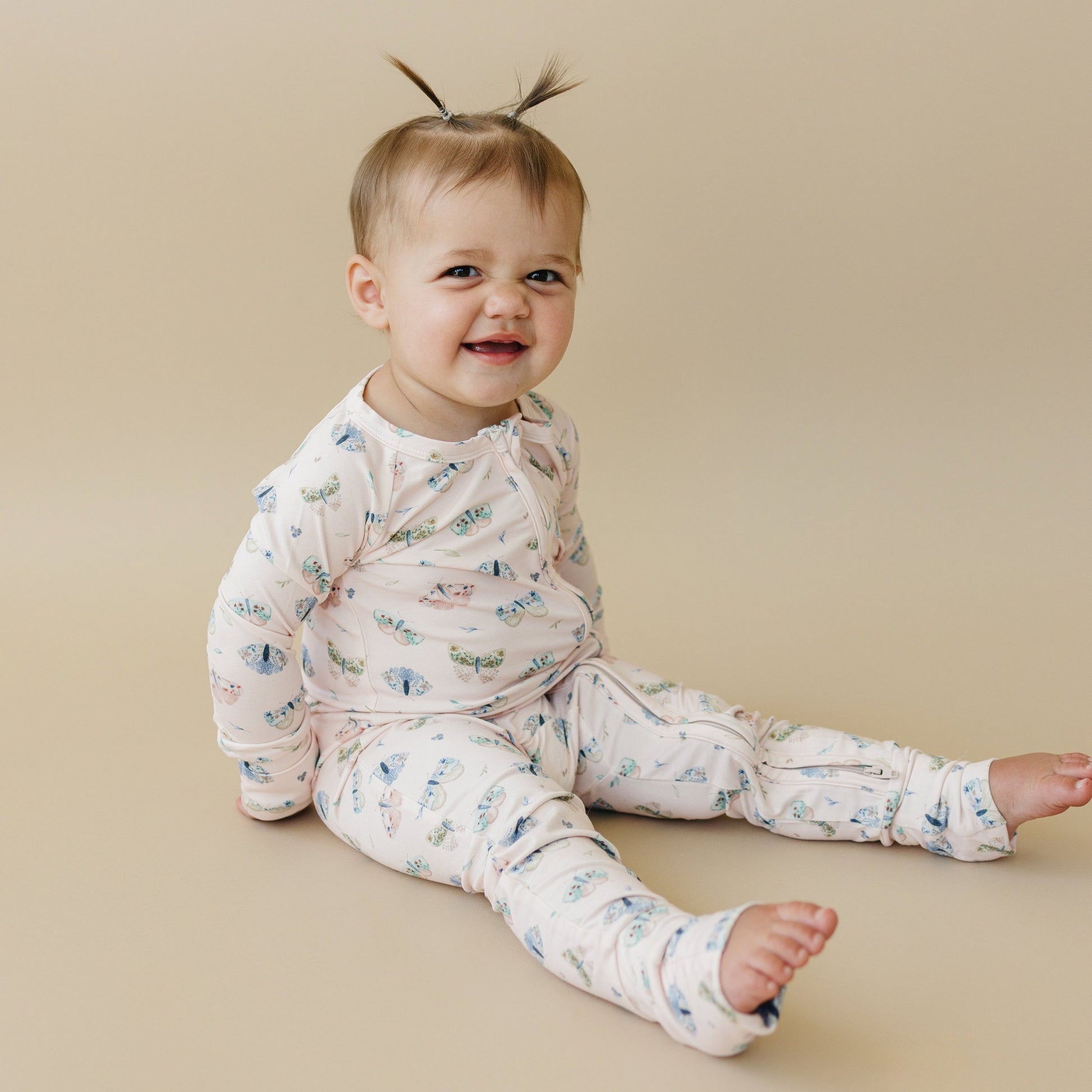 Luna Moths Bamboo Zippy Pajamas by Little Joy Co.