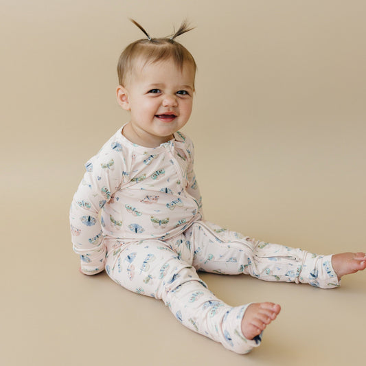 Luna Moths Bamboo Zippy Pajamas by Little Joy Co.
