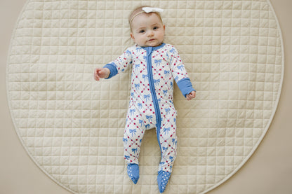 Red White & Bows Bamboo Zippy Pajamas by Little Joy Co., product view 10