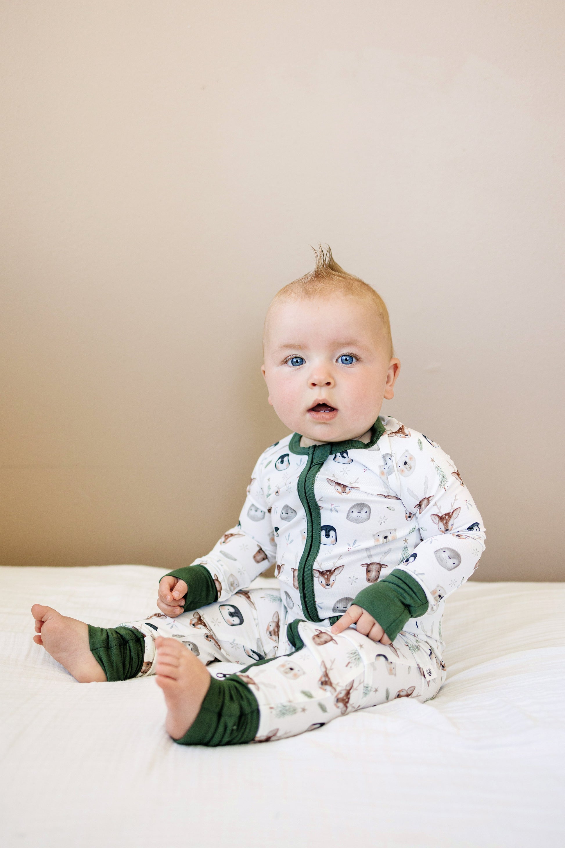 North Pole Pals Bamboo Zippy Romper *0/3m left by Little Joy Co., product view 5