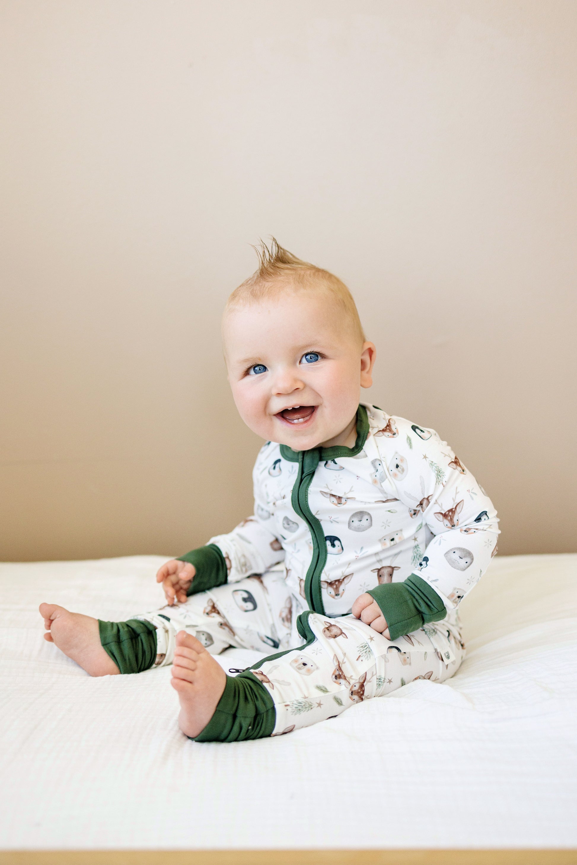 North Pole Pals Bamboo Zippy Romper *0/3m left by Little Joy Co.