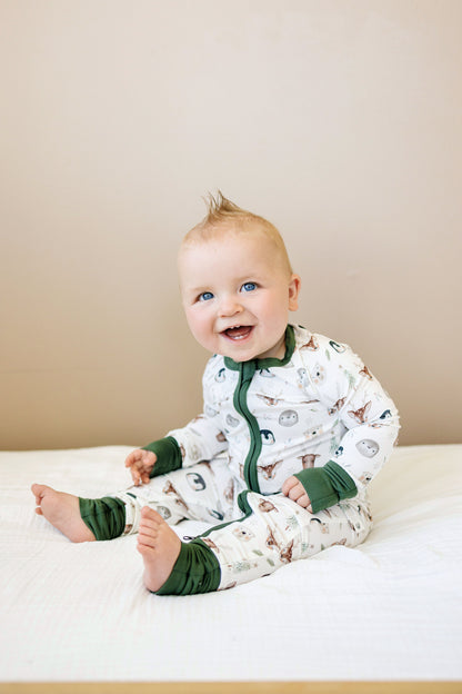 North Pole Pals Bamboo Zippy Romper *0/3m left by Little Joy Co.