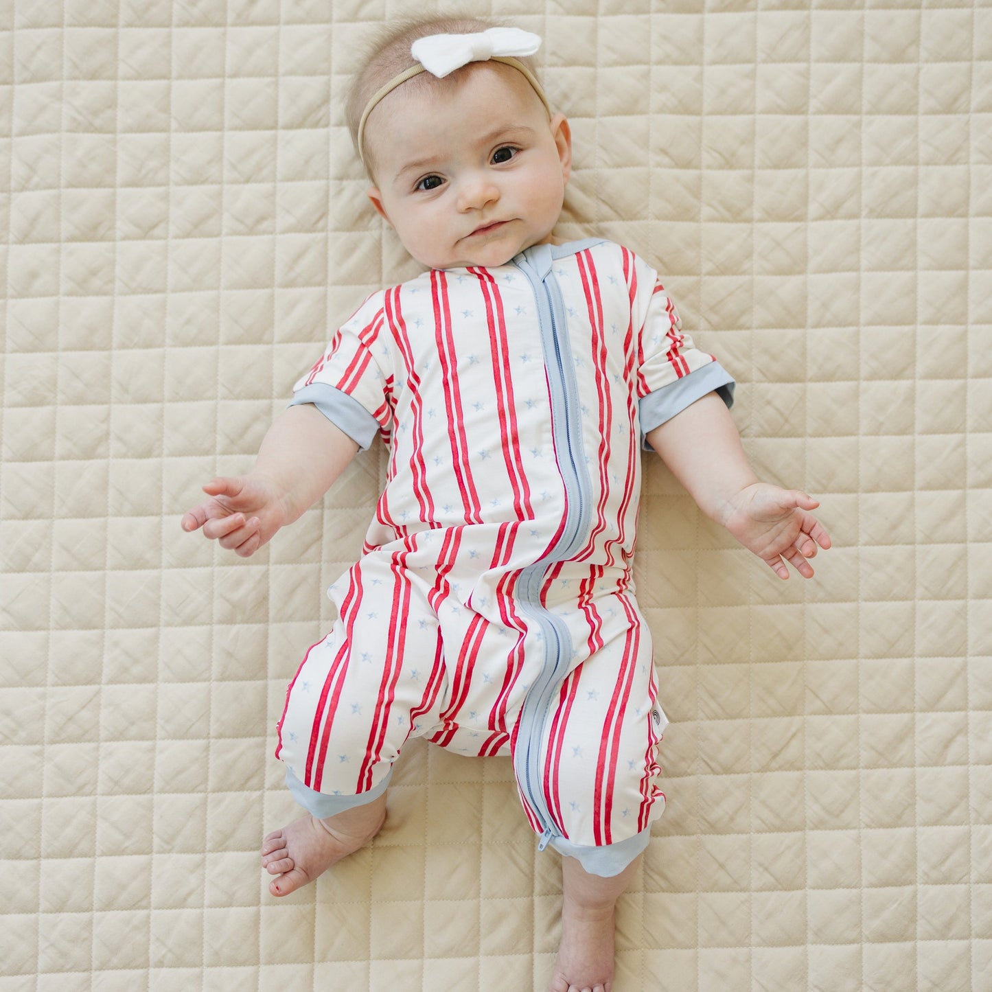 Stars & Stripes Bamboo Shorty Pajamas by Little Joy Co., product view 5