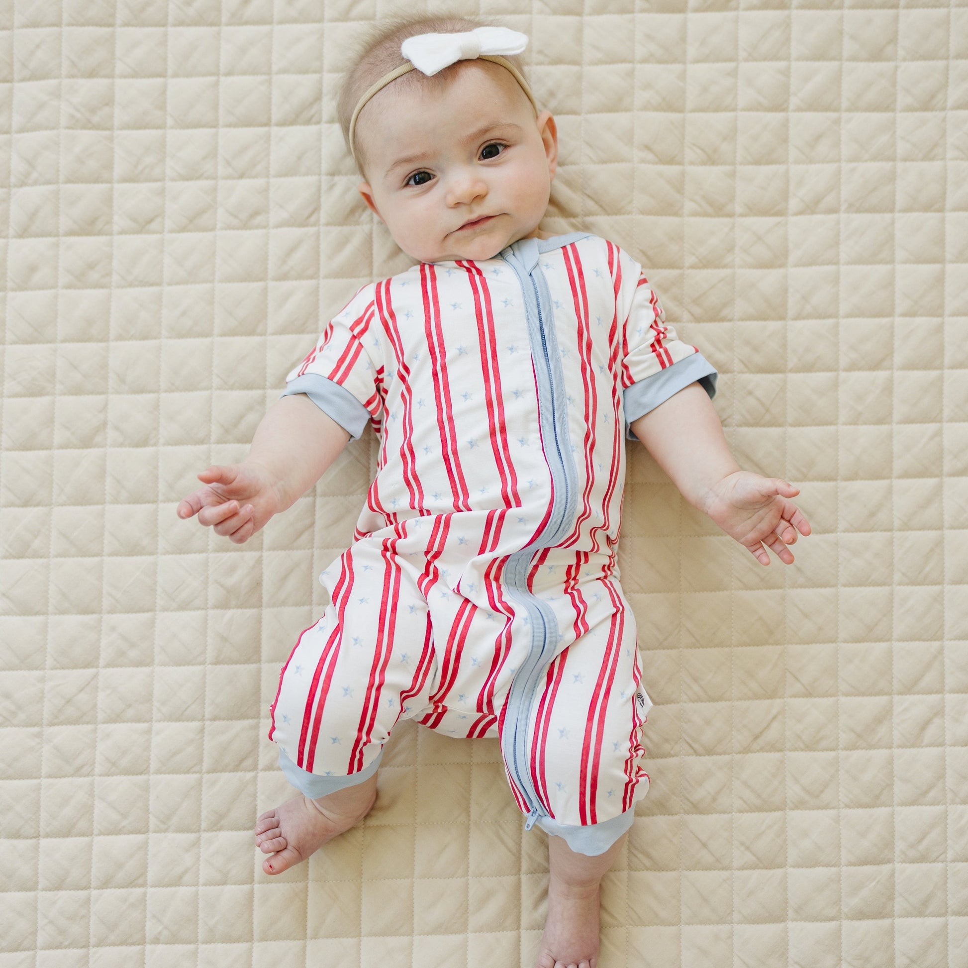 Stars & Stripes Bamboo Shorty Pajamas by Little Joy Co., product view 5