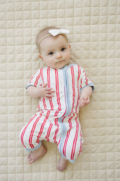 Stars & Stripes Bamboo Shorty Pajamas by Little Joy Co., product view 6
