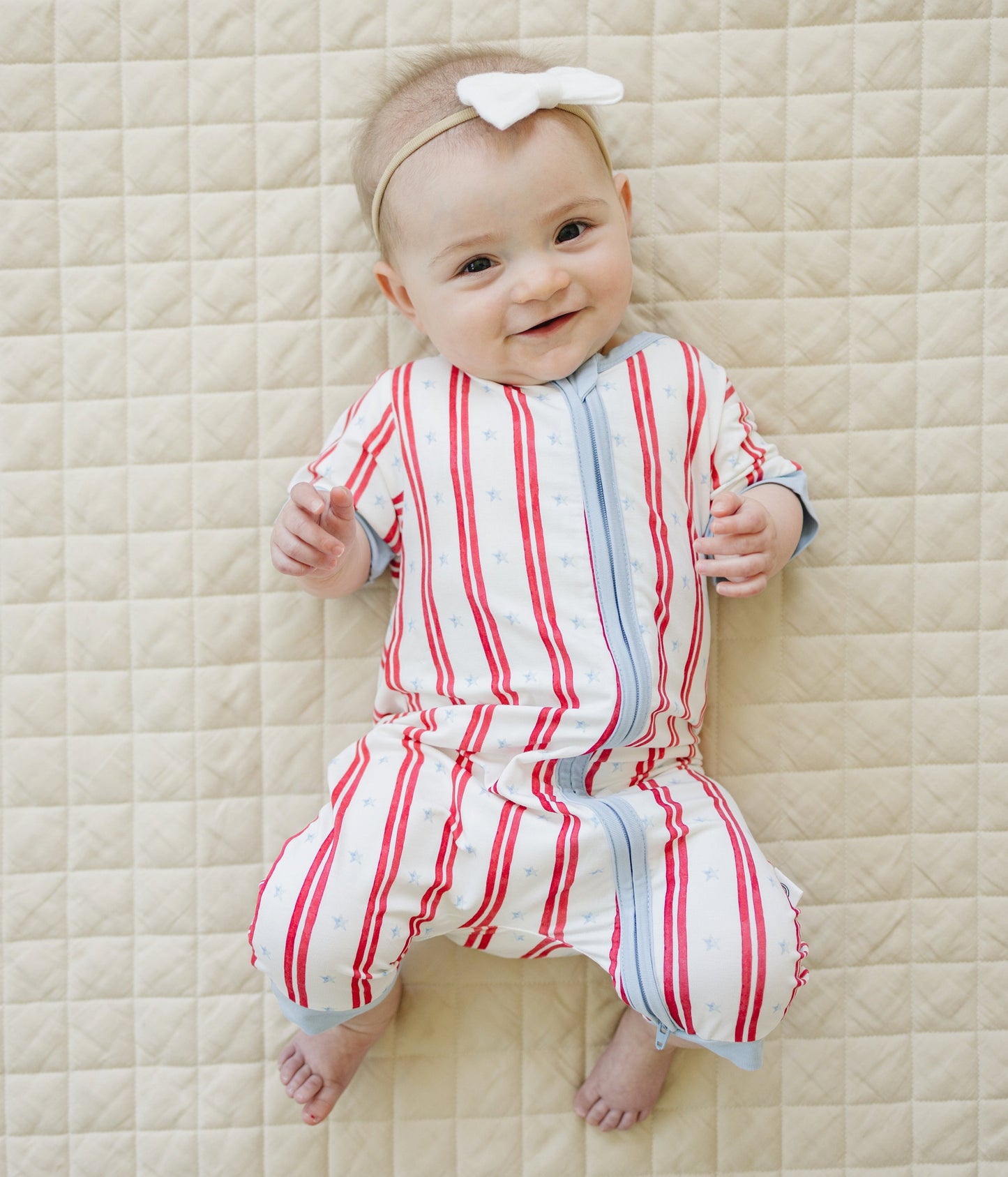 Stars & Stripes Bamboo Shorty Pajamas by Little Joy Co., product view 7