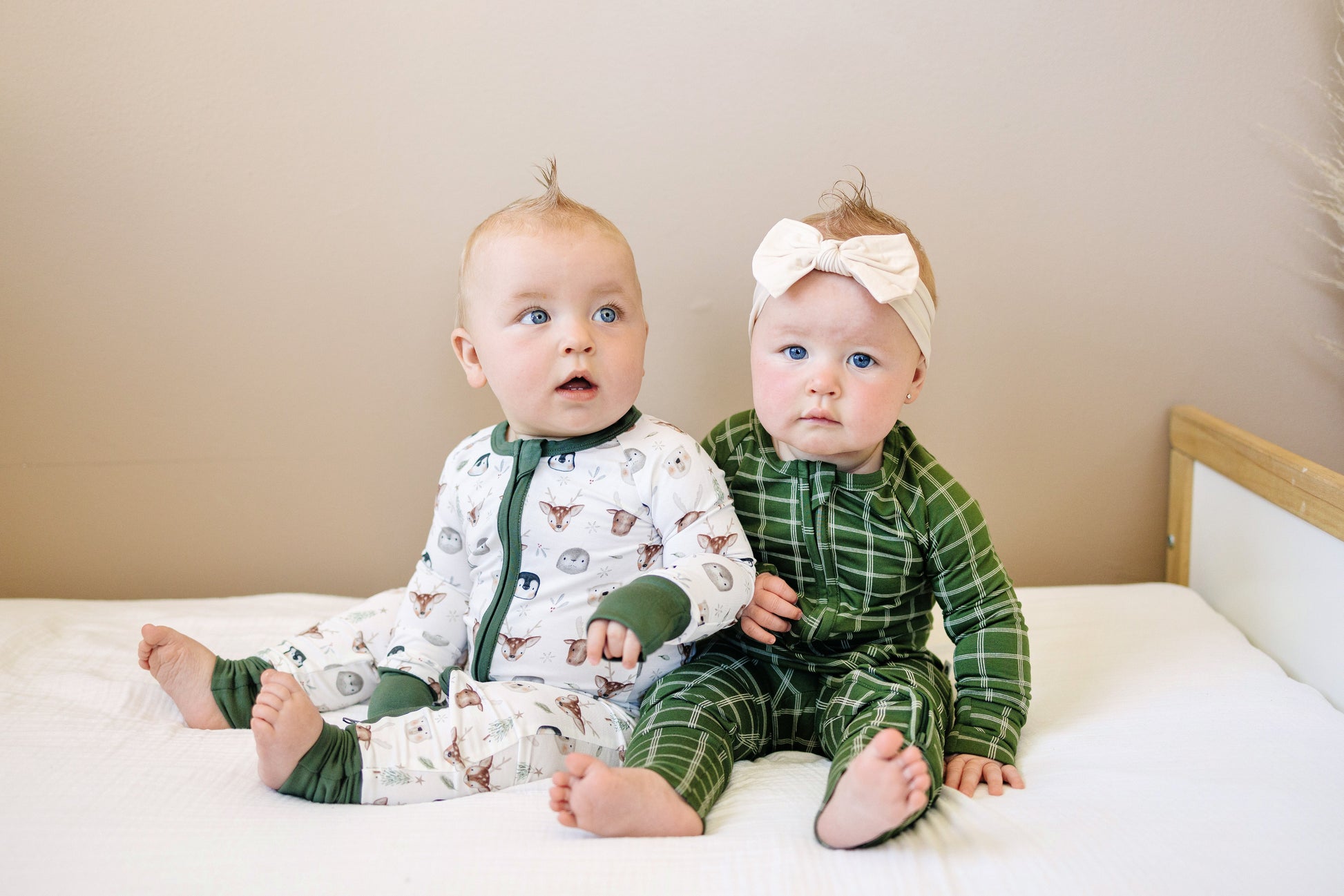 North Pole Pals Bamboo Zippy Romper *0/3m left by Little Joy Co., product view 2